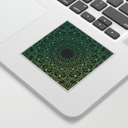 Green Color Gradient Mandala Art Design Sticker