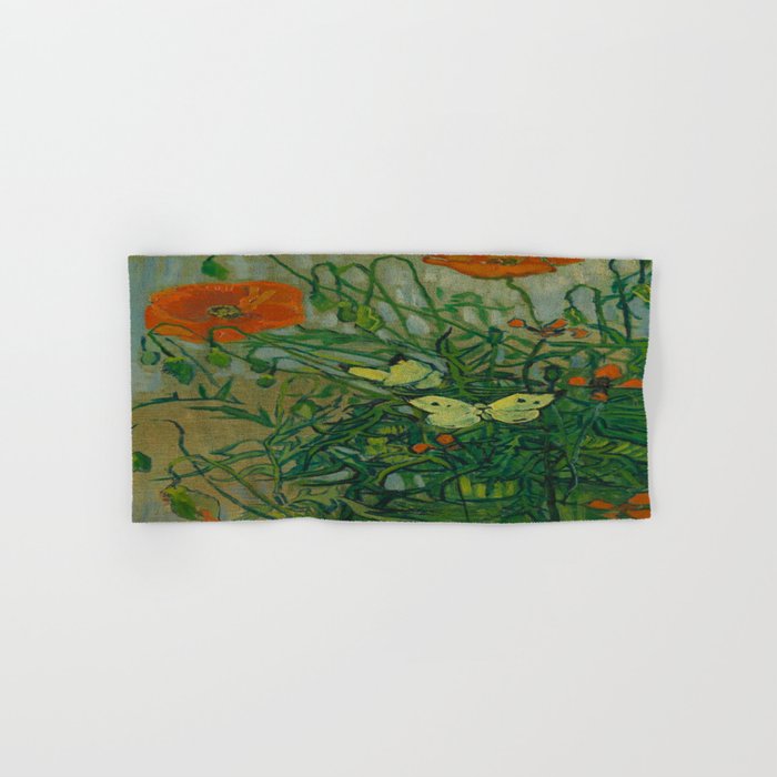 Vincent Van Gogh, Butterflies and poppies Hand & Bath Towel