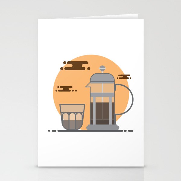 French Press Coffee Stationery Cards
