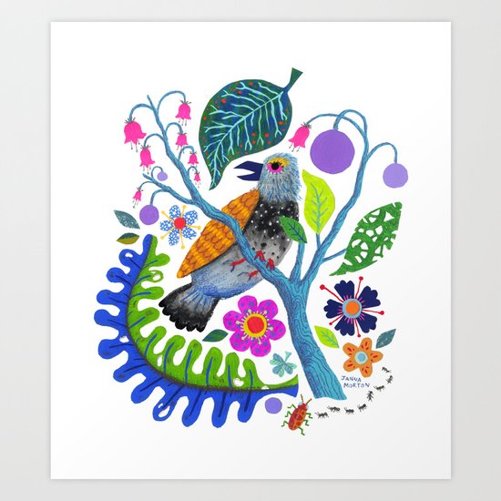 Bird Botanical Art Print
