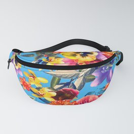 Floral Garden Pattern With Pansies, Lilacs and Mums Fanny Pack
