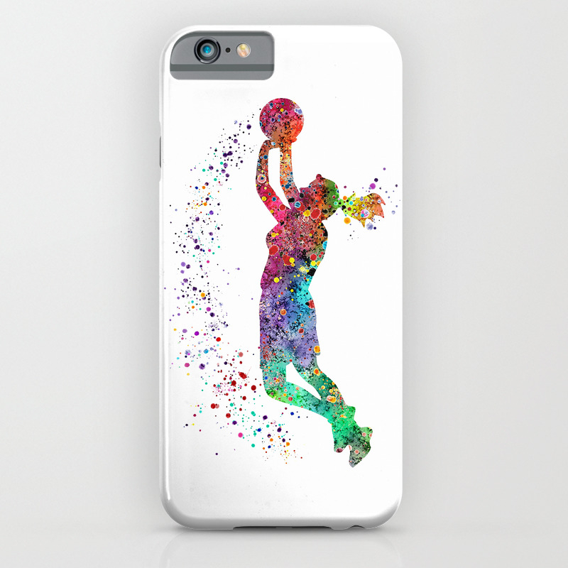 Basketball Girl Player Sports Art Print Iphone Case By Svetlaart