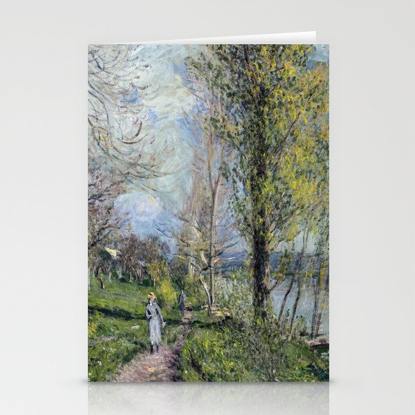 Alfred Sisley - Banks of the Seine at By Stationery Cards
