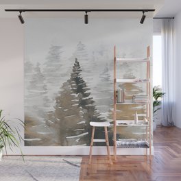 Watercolor Pine Trees 3 Wall Mural