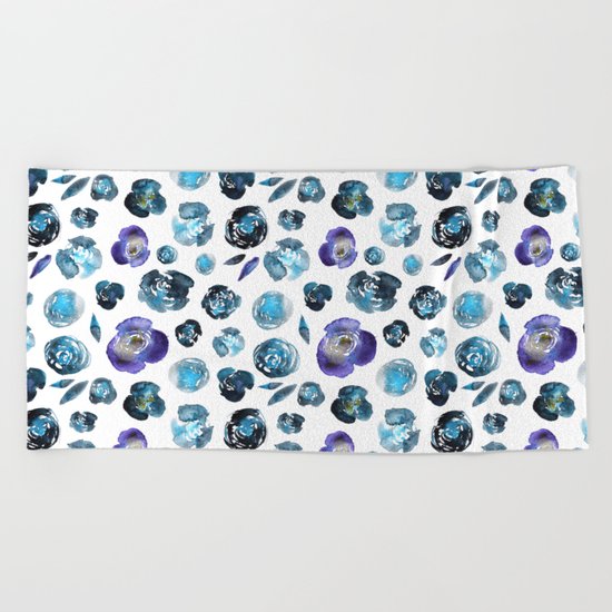 Watercolor flowers Beach Towel