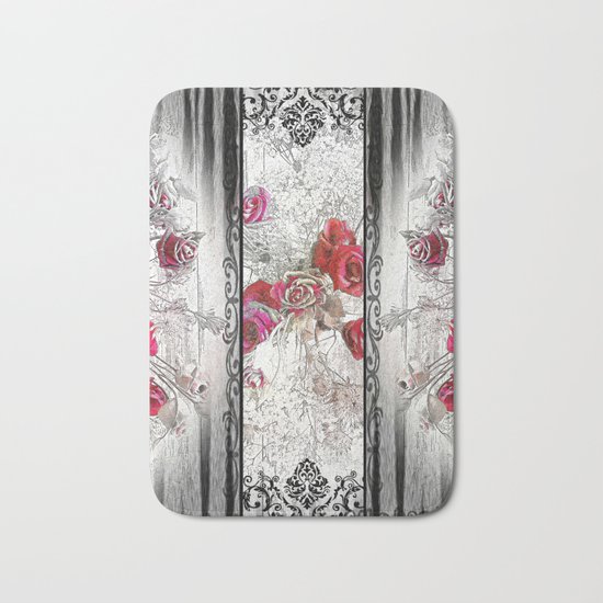 Gothic Victorian Roses Design Bath Mat