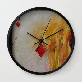 Ace of Diamonds Wall Clock | Game, Painting, Illustration, Pop Surrealism 
