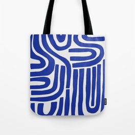 S and U Tote Bag | Blueart, Graphicdesign, Minimalblue, Stripe, Bold, Scandinavian, Pattern, Blue, Bohemian, Digital 