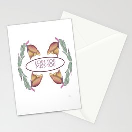 Flowers love you miss you Stationery Cards