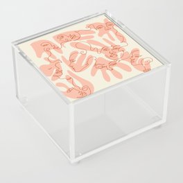 Terracotta Pastel One Line Faces Acrylic Box