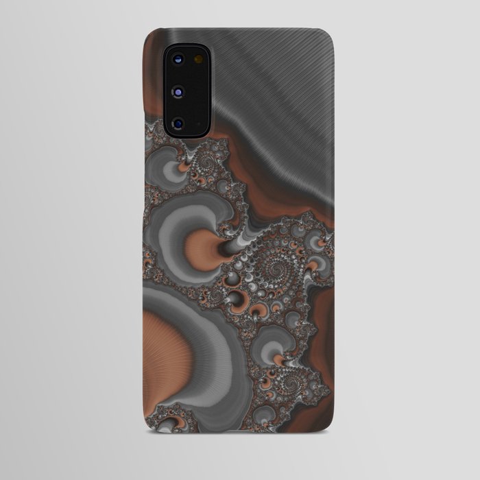Fantastic Fractal Digital Art Copper Grey Android Case