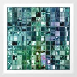 Deep Sea Liquid Mosaic Tile Art Art Print