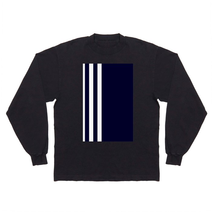 navy and white Long Sleeve T Shirt