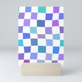 Blue Check Mini Art Print