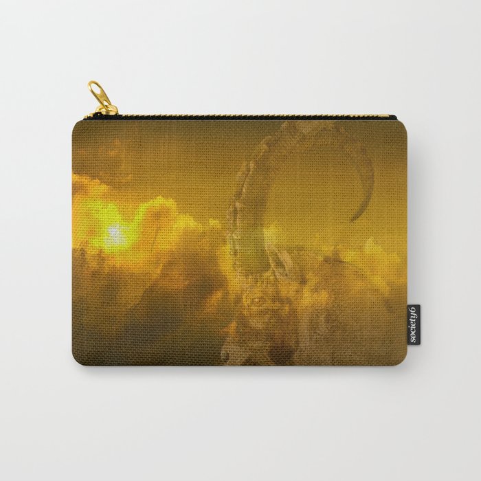 Alpine - Ibex with cloudy sunset background #decor #society6 #buyart Carry-All Pouch