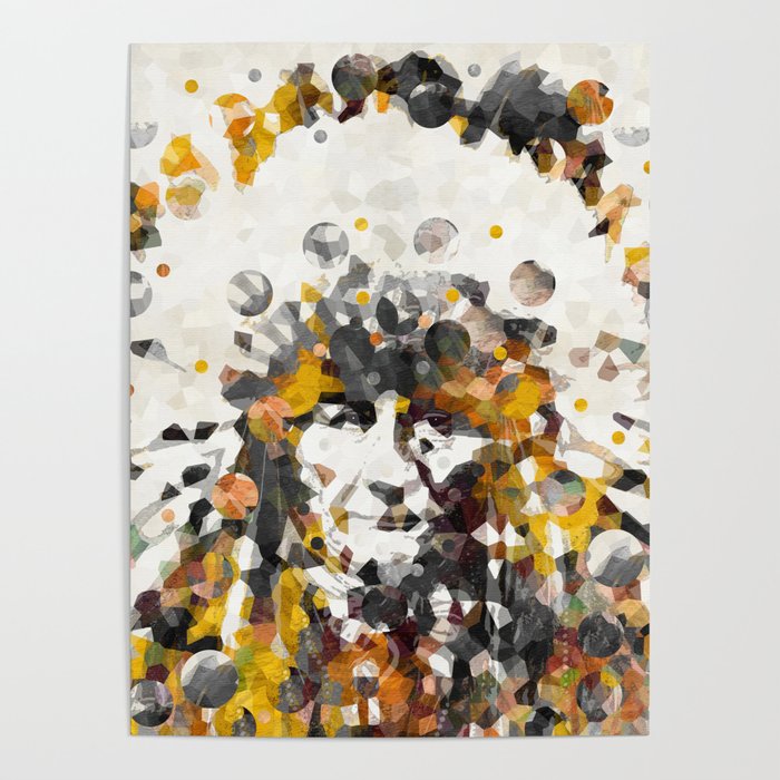 Modern Yellow Native American Indian Chief Poster