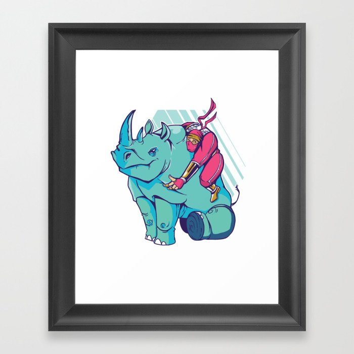 Rhino Ninja Framed Art Print