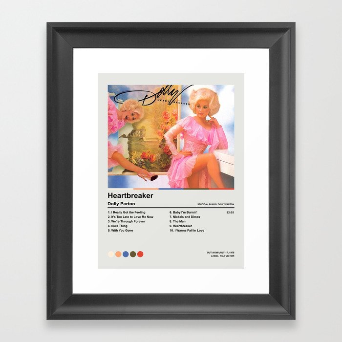 Dolly Parton - Heartbreaker Album Poster Framed Art Print