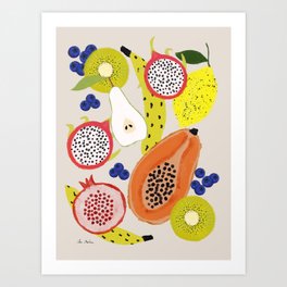 Tropical fruits Art Print