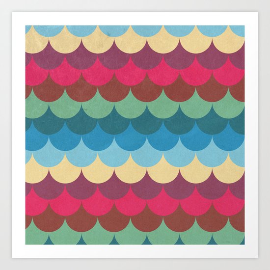 Colorful Mermaid Pattern Art Print