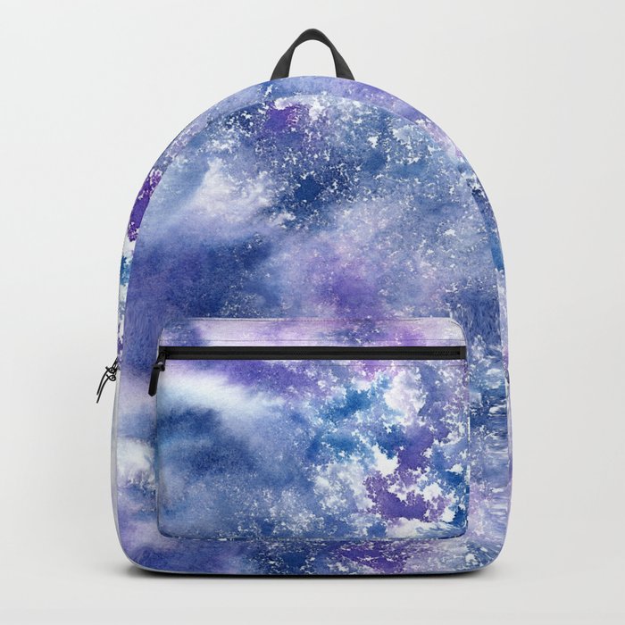 Blue and purple frost watercolor texture Backpack by Alisha Watercolors ...