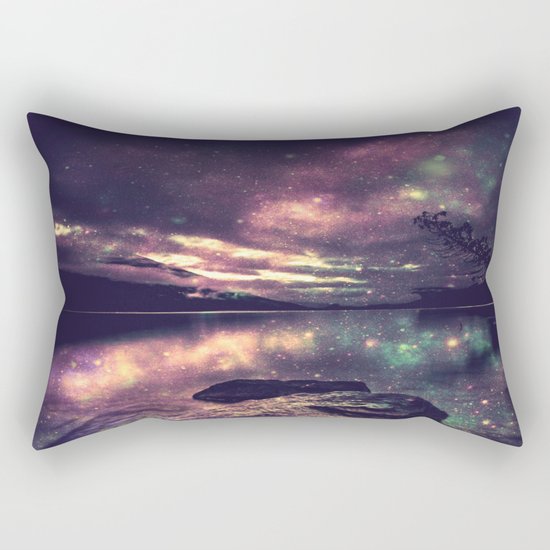 Magical Mountain Lake : Eggplant Teal Rectangular Pillow