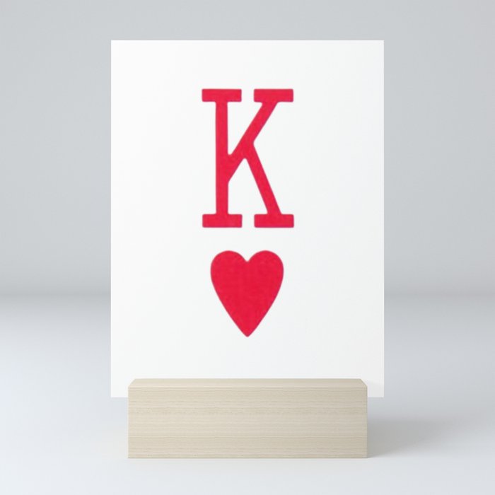 King of Heart - Red K Heart Mini Art Print