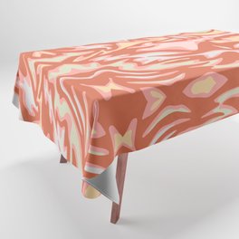 FLOW MARBLED ABSTRACT in TERRACOTTA AND BLUSH Tablecloth