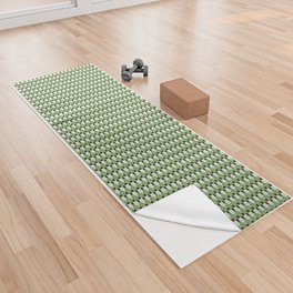 Geometric Cutting Board Pattern in Green Yoga Towel