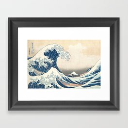 The Great Wave Off Kanagawa by Katsushika Hokusai Thirty Six Views of Mount Fuji - The Great Wave Framed Art Print