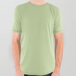 Light Green Solid Color Pantone Butterfly 12-0322 TCX Shades of Green Hues All Over Graphic Tee