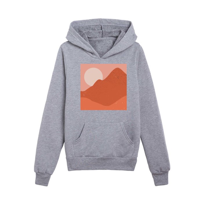 layered landscape- boho modern mountain desert landscape- red rocks of the southwest Kids Pullover Hoodie