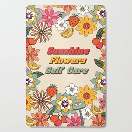 Retro Summer Floral Art Cutting Board