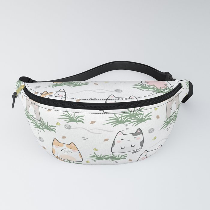 Kawaii Cats In Nature Pattern Fanny Pack