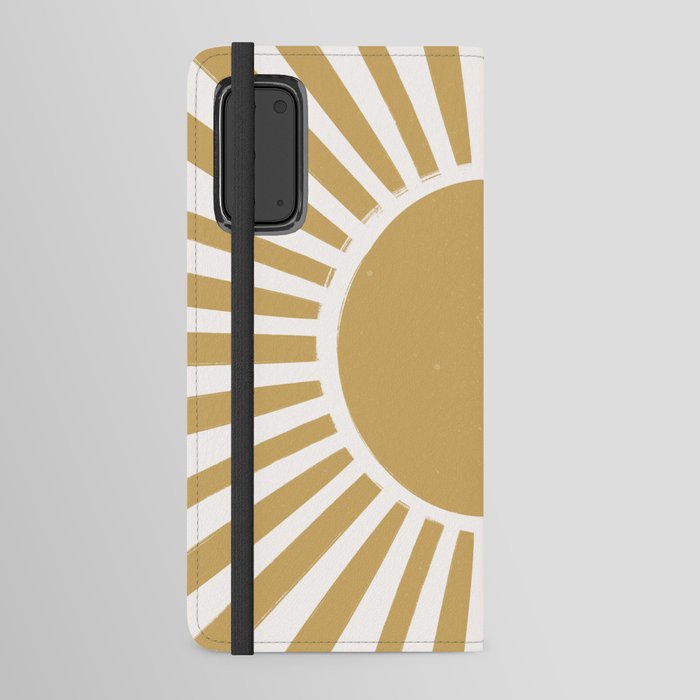 Golden Boho Sun Minimal Earthy Sunset Android Wallet Case