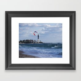 Hillsboro Lighthouse from Pompano Beach Pompano Beach Florida Framed Art Print