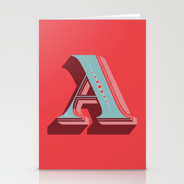 Type Art: Letter A (red) Stationery Cards