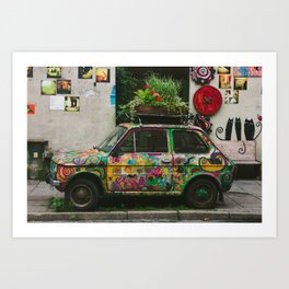 Funky Car | Maluch in Krakow, Poland | City Travel Photography Art Print
