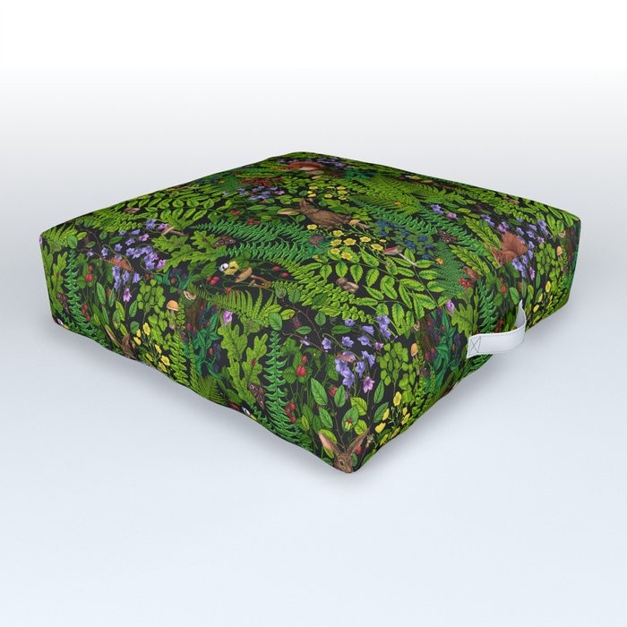 Woodland amimals and plants Outdoor Floor Cushion