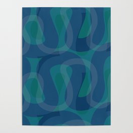 Squiggly blue Poster