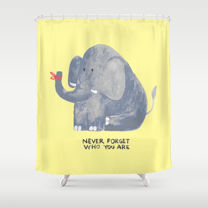 Elephant never forgets Shower Curtain