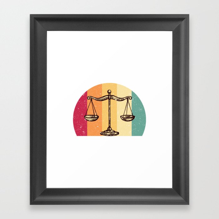 Scales Of Justice Lawyer Retro Gift Idea Framed Art Print