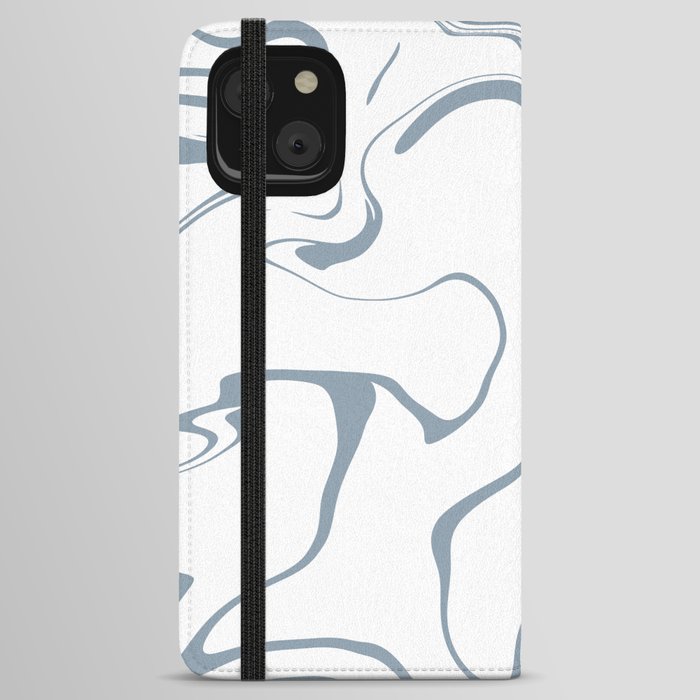 Pale blue marble design iPhone Wallet Case