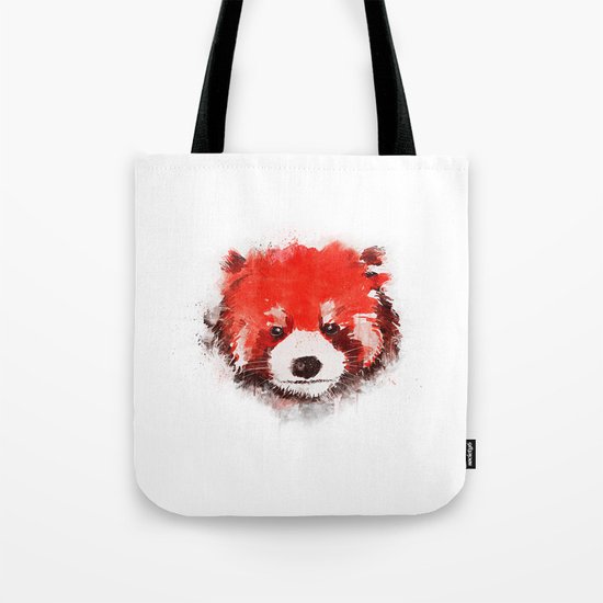 Red Panda (White) Tote Bag