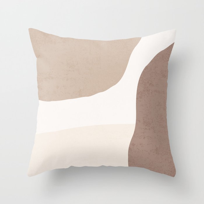 Organic Shapes Neutrals 1 Throw Pillow