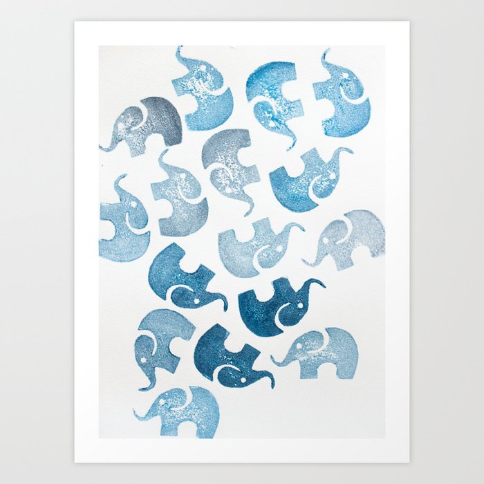 Elephant chaos Art Print by LinneaHjelm.com | Society6