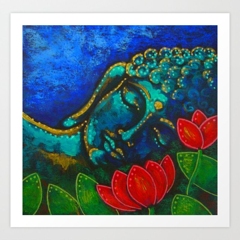 Buddha In My Garden Painting Art Print By Cyracancel Society6