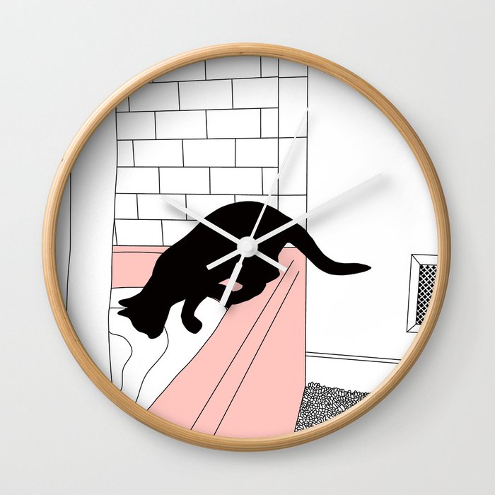 Cat Bath Wall Clock