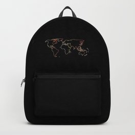 World Map Neon Abstract Glow Outline Backpack