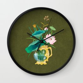 Minhwa: Lotus Vase C Type Wall Clock